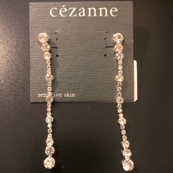 Long false diamond earrings dangle for sensitive - Picture 1 of 1